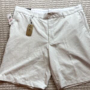 Greg Norman Collection White Flat-Front Performance Shorts